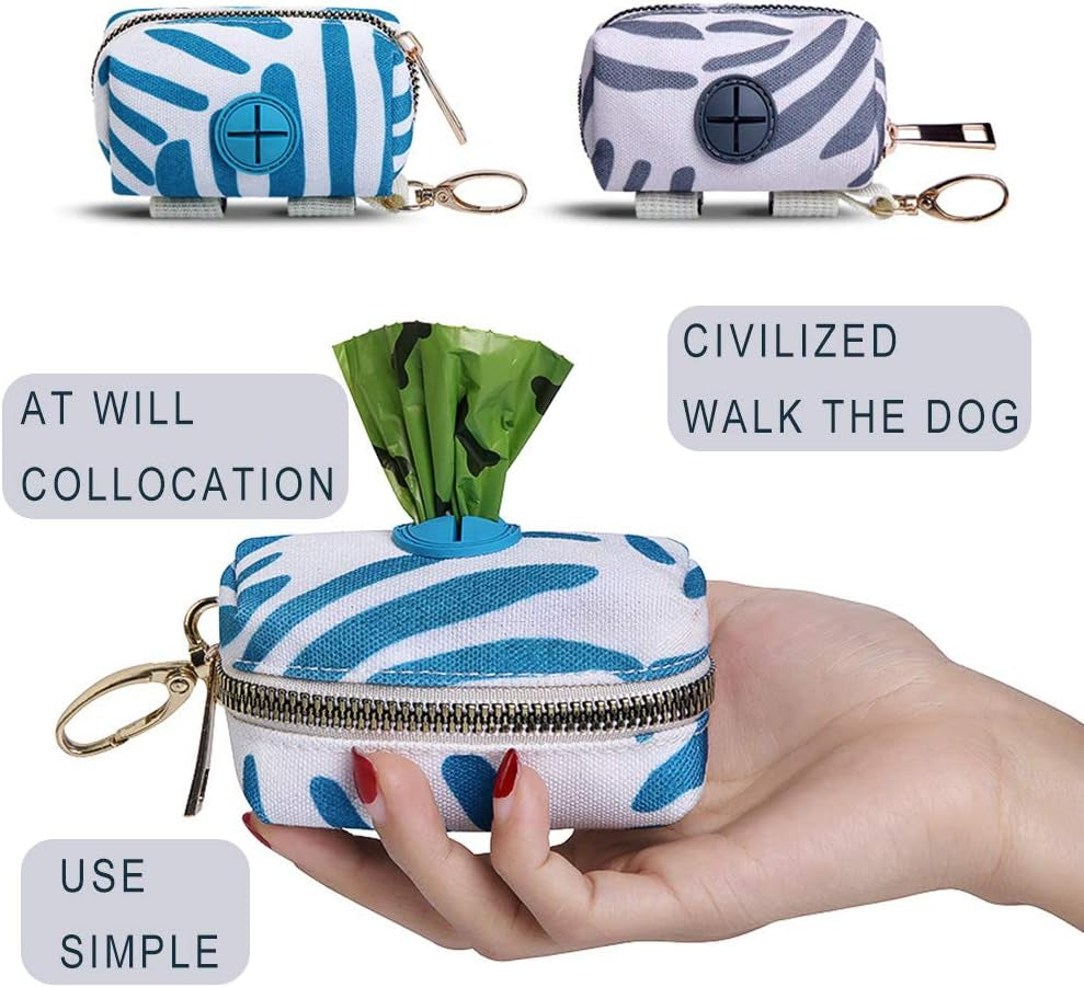 2Er Pack Fashion Dog Poop Waste Bag Dispenser, Pet Dog Waste Bag Dispenser, Dog Poop Bag Halter, Leash Dispenser Für Dog Waste Bags, Green Strip Und Grey Strip