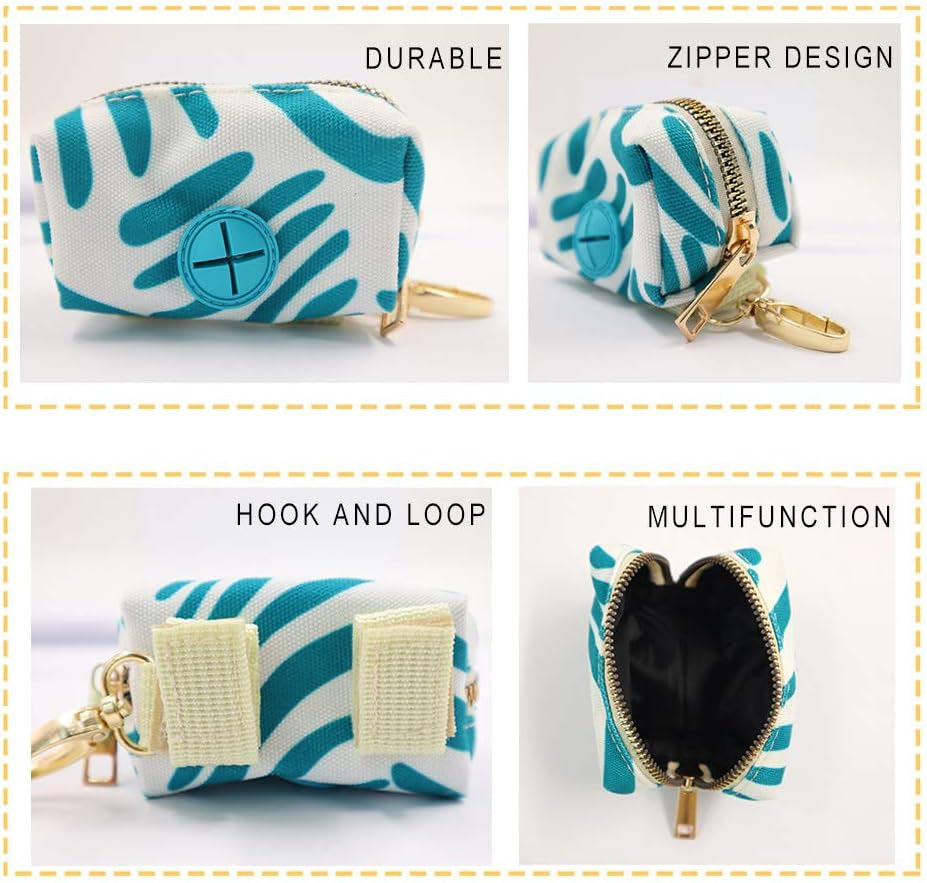 2Er Pack Fashion Dog Poop Waste Bag Dispenser, Pet Dog Waste Bag Dispenser, Dog Poop Bag Halter, Leash Dispenser Für Dog Waste Bags, Green Strip Und Grey Strip