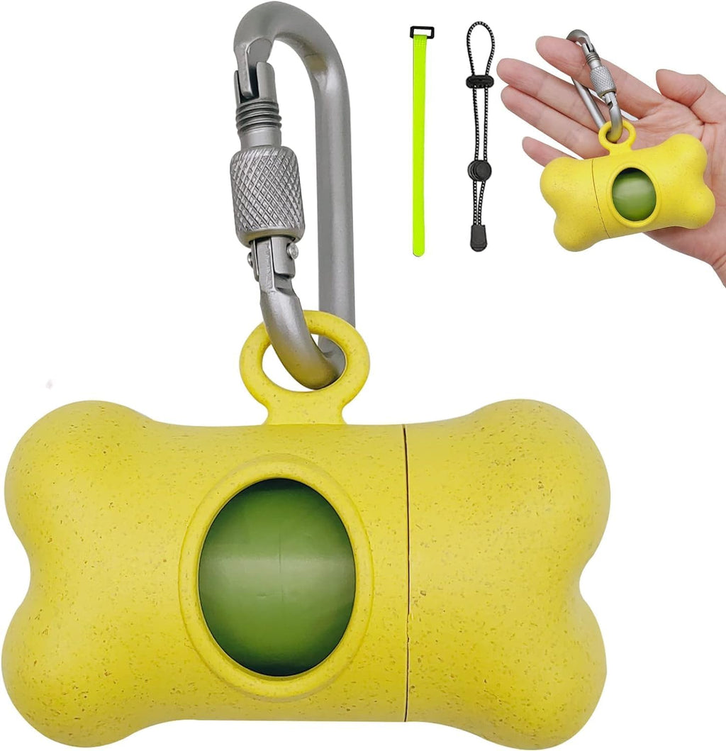 Poop Bag Holder with Blue Poop Bags Dog Poop Bag Holder with Keychain for Leash Dog Poop Bag Dispenser with 3 Accessories for Hands Free Dog Walking