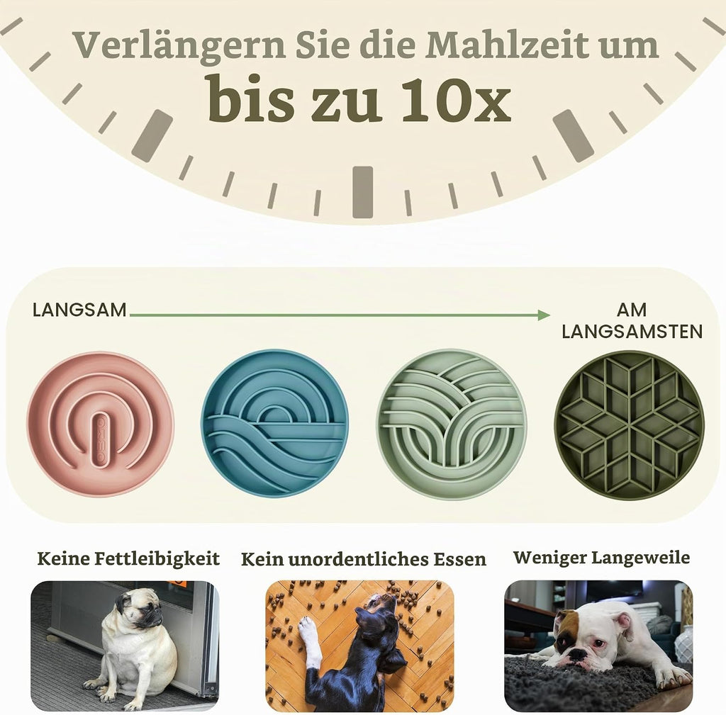 OHMO anti Schling Napf Hund Katzen Slow Feeder M-Klassisch Hellgrün