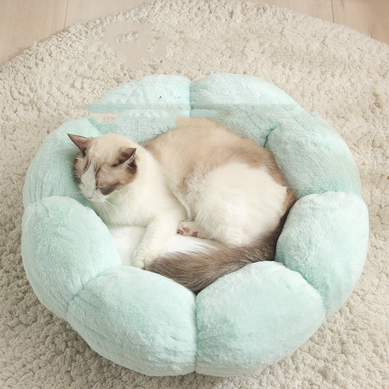 Pet Bed Mat New Pet Soft Dog Cat Blanket Flower Shaped Doghouse