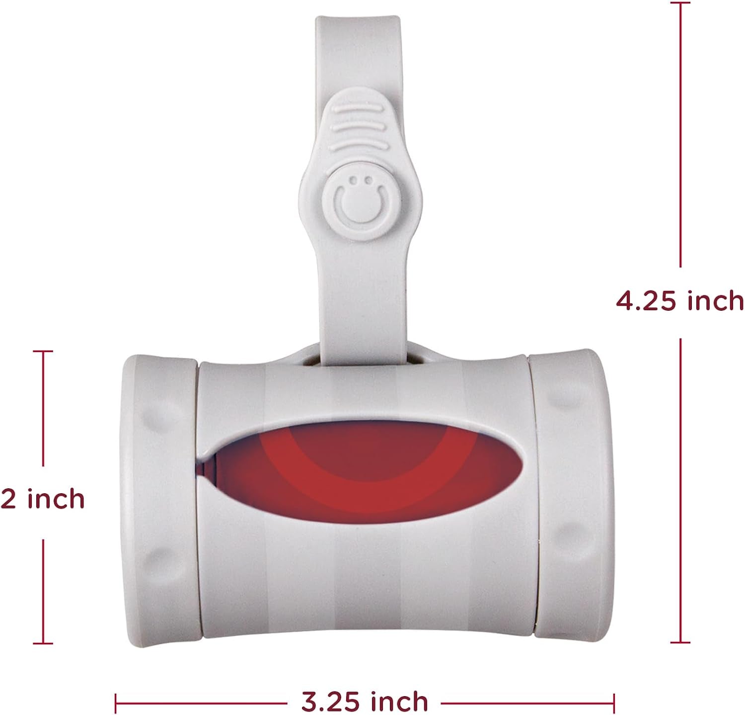 Ubbi Retractable Dog Poop Bag Holder and Dispenser with Silicone Strap Leash Attachment, Includes 2 Roll of Lavender Scented Leakproof Waste Bags, Gray