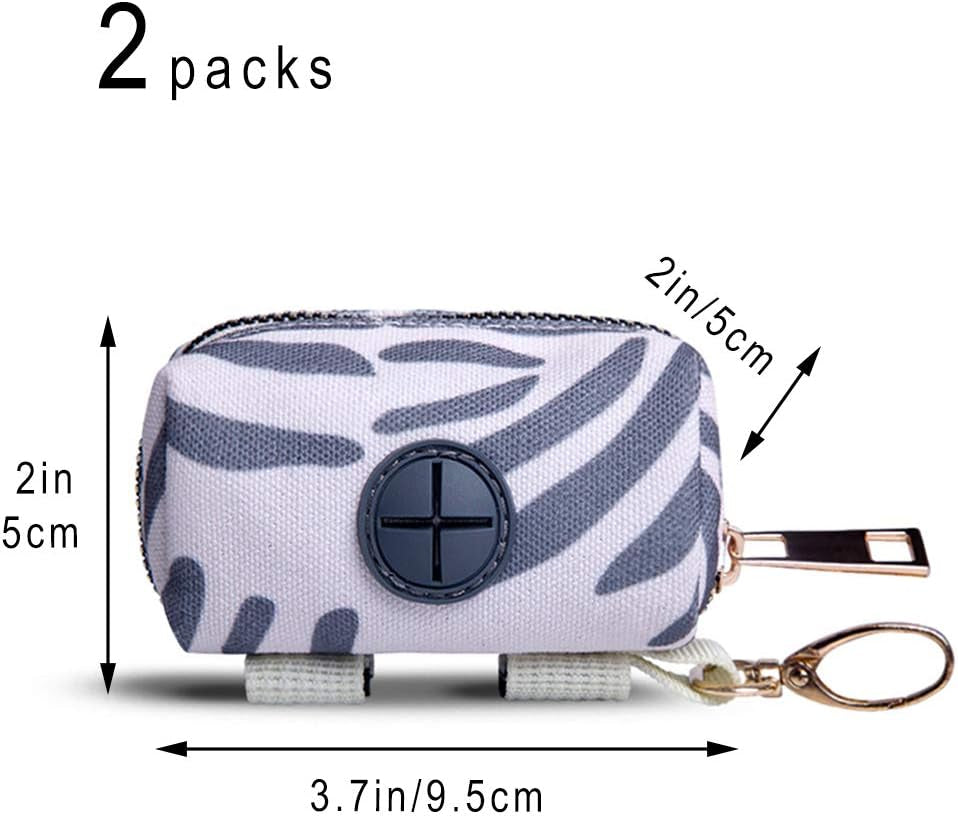 2Er Pack Fashion Dog Poop Waste Bag Dispenser, Pet Dog Waste Bag Dispenser, Dog Poop Bag Halter, Leash Dispenser Für Dog Waste Bags, Green Strip Und Grey Strip