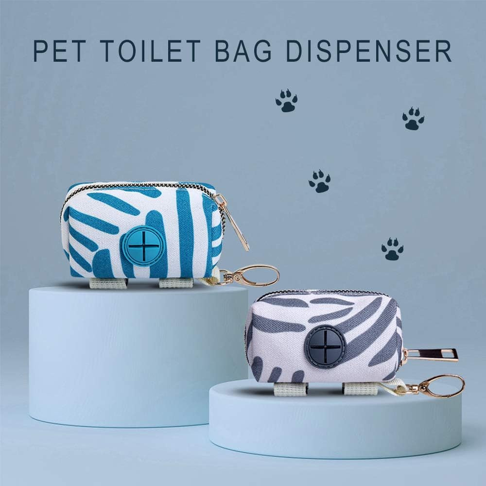 2Er Pack Fashion Dog Poop Waste Bag Dispenser, Pet Dog Waste Bag Dispenser, Dog Poop Bag Halter, Leash Dispenser Für Dog Waste Bags, Green Strip Und Grey Strip