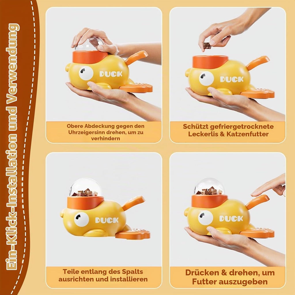 Entenform Interaktive Futterspender, 2 in 1 Interaktiver Leckerli