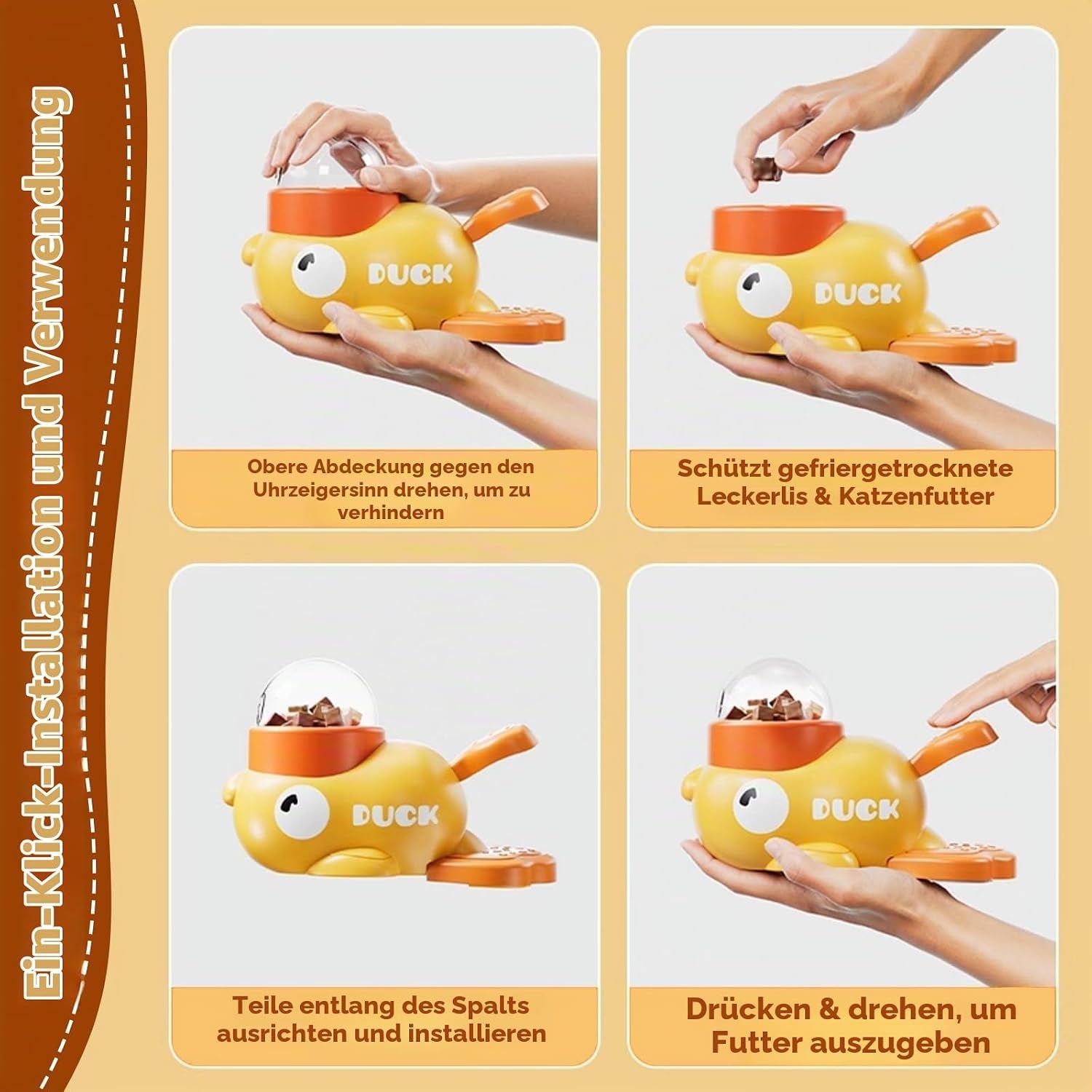 Entenform Interaktive Futterspender, 2 in 1 Interaktiver Leckerli