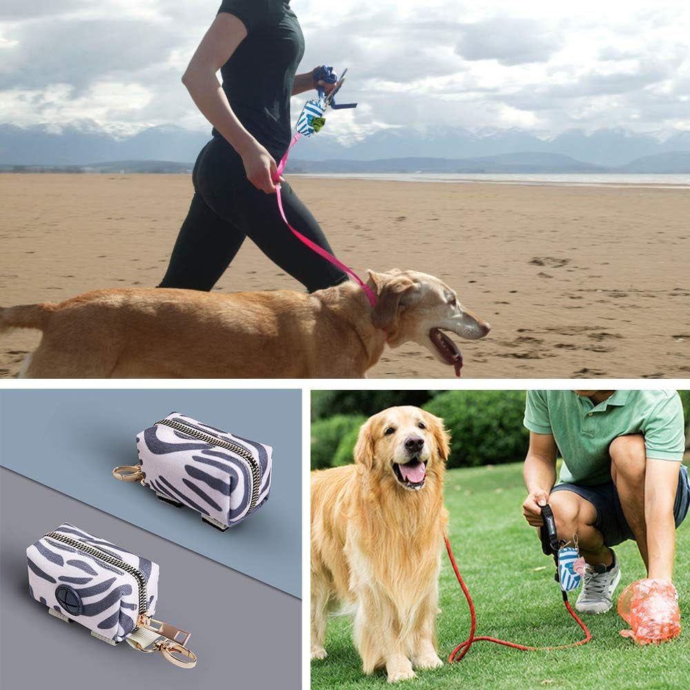 2Er Pack Fashion Dog Poop Waste Bag Dispenser, Pet Dog Waste Bag Dispenser, Dog Poop Bag Halter, Leash Dispenser Für Dog Waste Bags, Green Strip Und Grey Strip