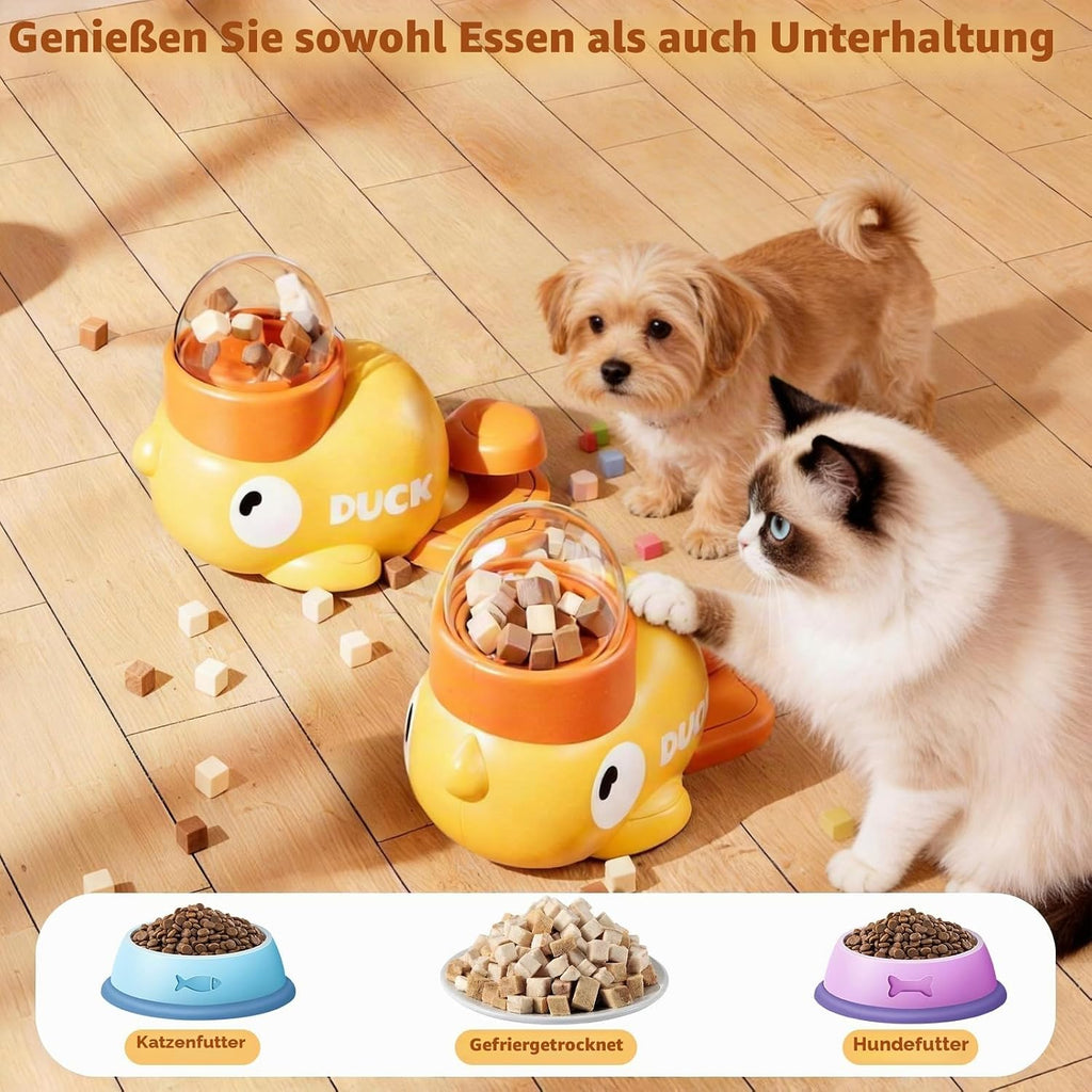 Entenform Interaktive Futterspender, 2 in 1 Interaktiver Leckerli